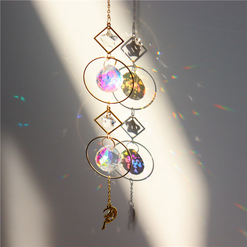 Crystal Wind Chime Star Pendant Suncatcher Decoration Curtain Chandelier Prisms Witchy