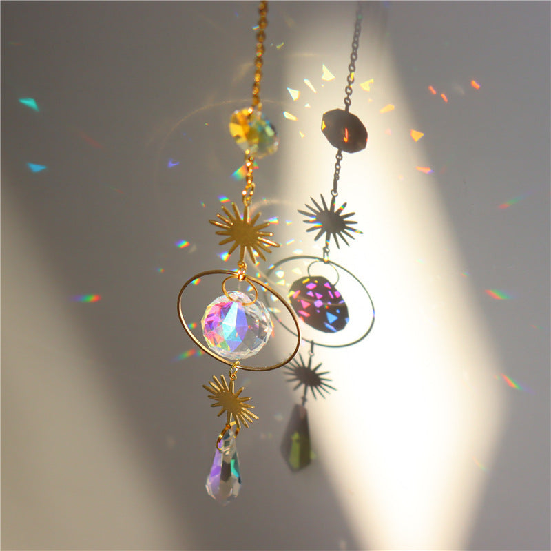 Crystal Wind Chime Star Pendant Suncatcher Decoration Curtain Chandelier Prisms Witchy