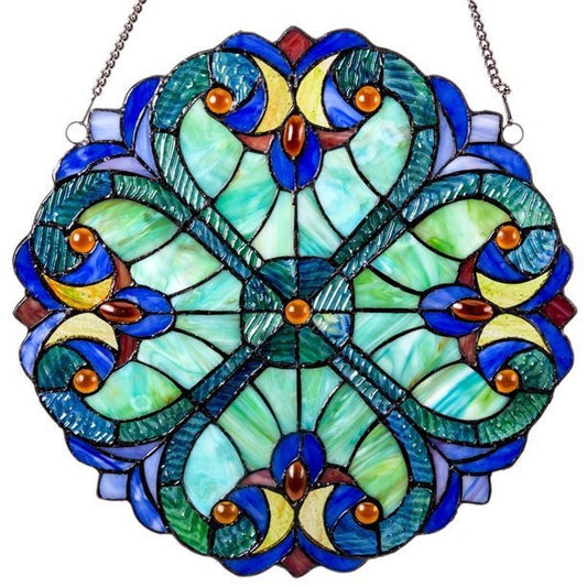 Lovely Heart Converge Stained Glass Window Hangings Suncatcher Garden Decoration Gift for Lover Mom Friends 25cm