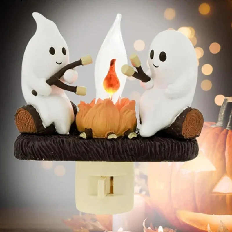 Ghost Campfire Nightlight Halloween Campfire Flicker Flame Nightlight Halloween Gifts