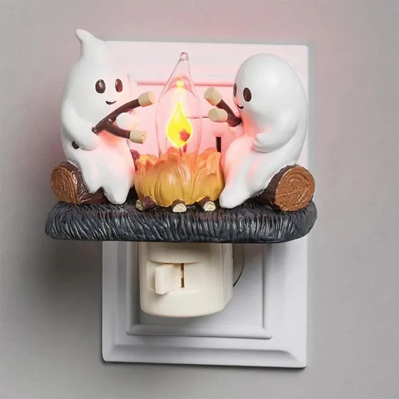 Ghost Campfire Nightlight Halloween Campfire Flicker Flame Nightlight Halloween Gifts