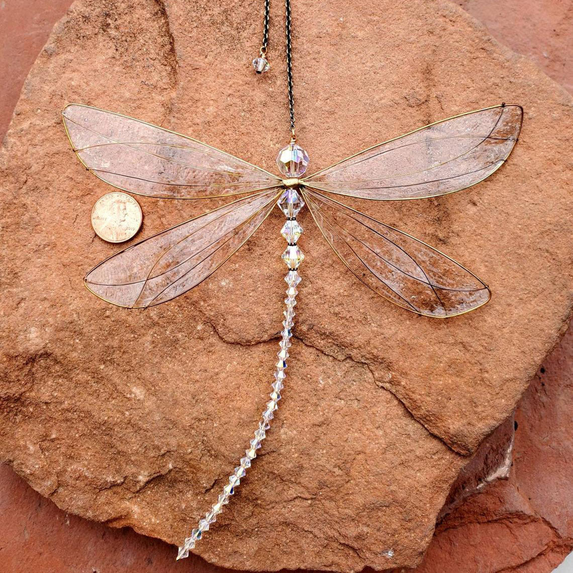 Dragonfly Crystal Suncatcher For Garden Wedding Car Wall Home Decor Kawaii Accessories Macrame